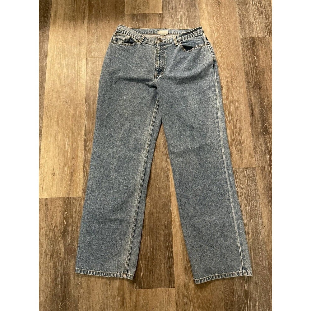 Newport News Jeanology Women's Jeans Size 12 Straight Leg Blue Denim Mid Rise